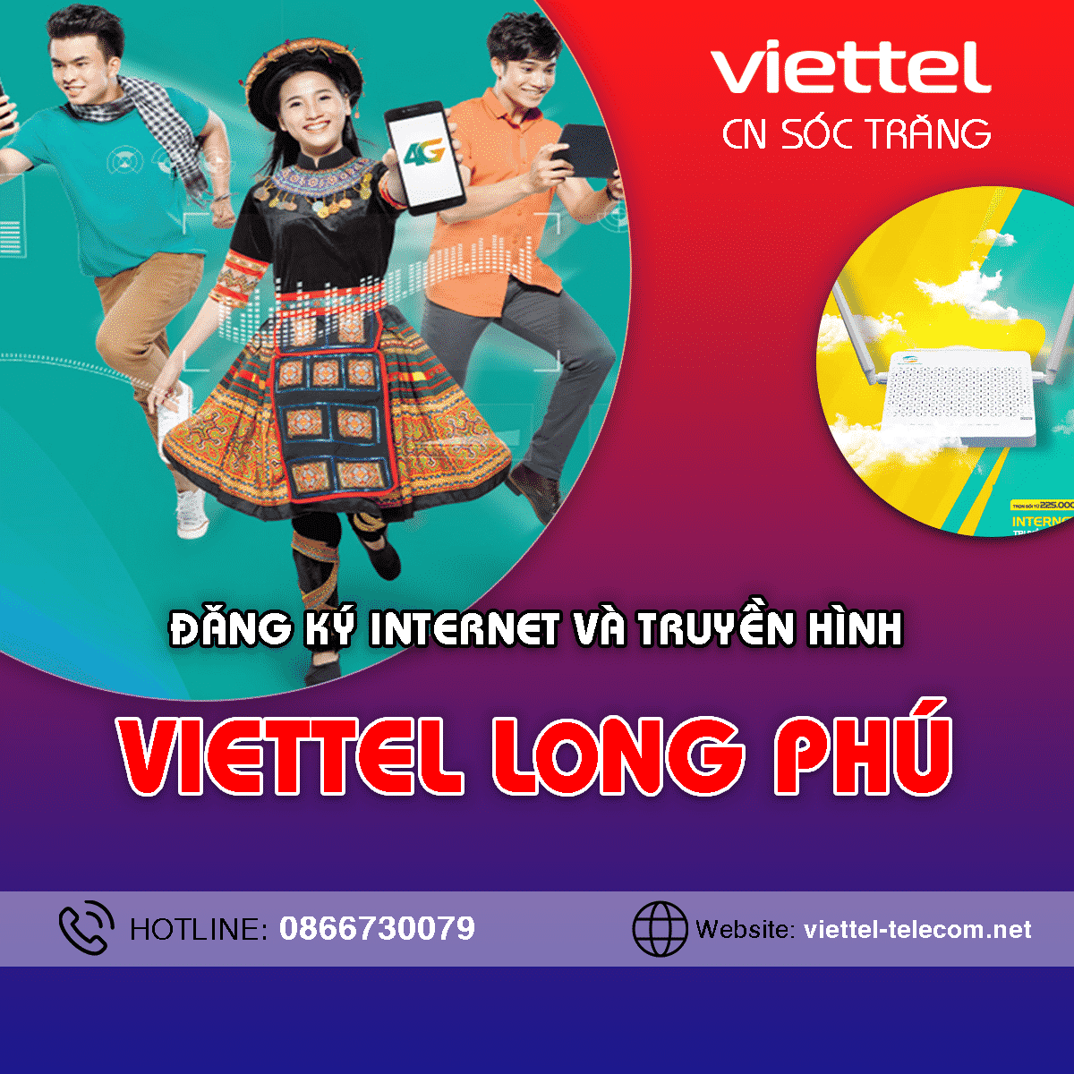 Khuyến mãi lắp mạng Internet + Truyền hình Viettel Long Phú