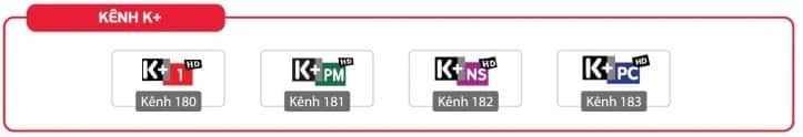Các kênh truyền hình K+ trên App TV360