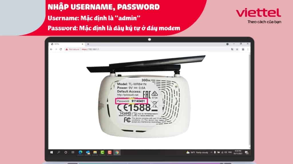thông tin username và pass modem wifi viettel