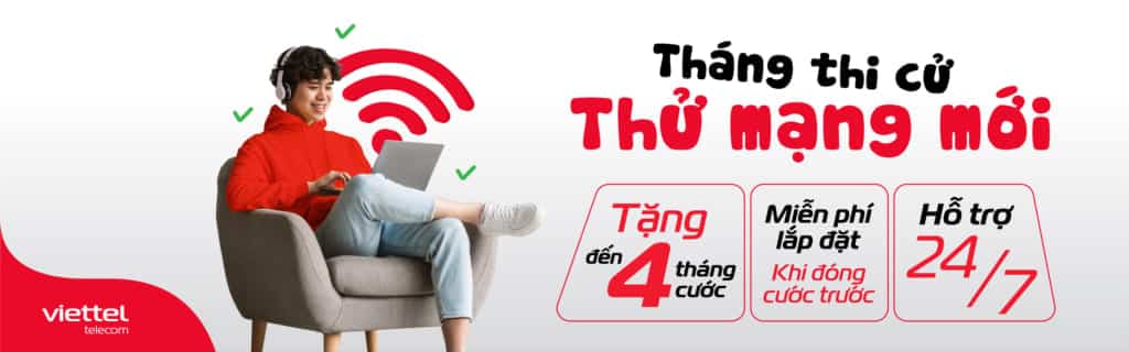 Tặng thêm từ 1 đến 4 tháng cước sử dụng cho khách hàng lắp mạng Viettel ở huyện Kông Chro