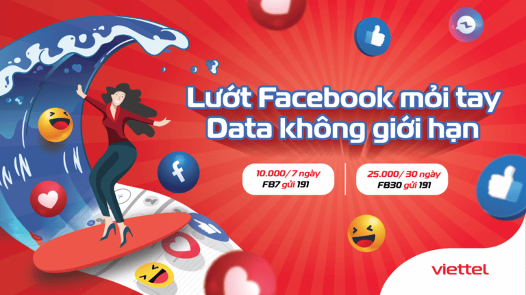 Gói cước 4G Viettel FB7 và FB30 – Lướt Facebook không giới hạn